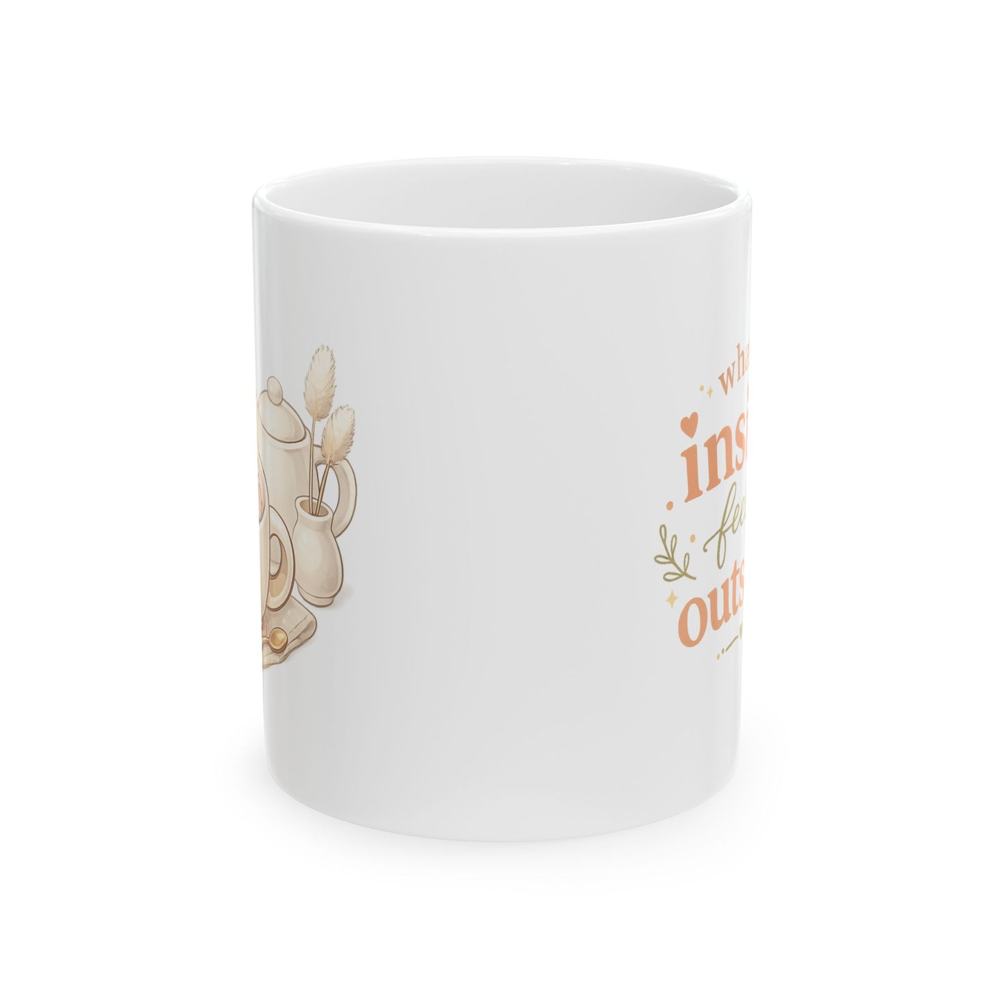 Inspirational Coffee Mug – 'With Quiet Confidence, I Carry On' Ceramic Tea Cup (11oz/15oz)
