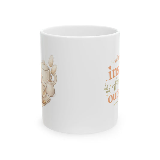 Inspirational Coffee Mug – 'With Quiet Confidence, I Carry On' Ceramic Tea Cup (11oz/15oz)